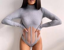 Трикотажне боді з сітчастою вставкою | PUSHKA SHOP