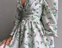 Сукня міні з пишною спідницею та драпіруванням на талії | PUSHKA SHOP