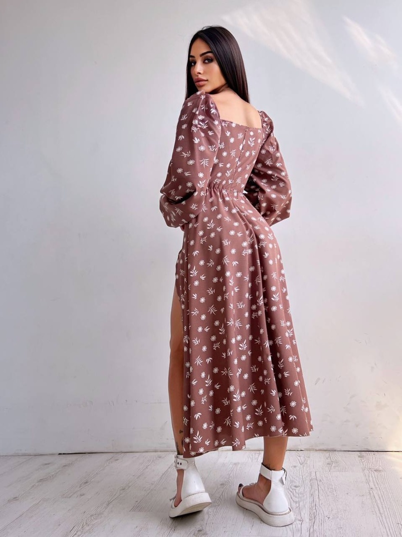 Сукня міді з розрізом на спідниці Сукня міді з розрізом на спідниці | PUSHKA SHOP