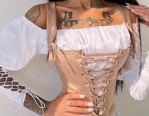 Шелковое платье + атласный корсет на шнуровке Шелковое платье + атласный корсет на шнуровке | PUSHKA SHOP