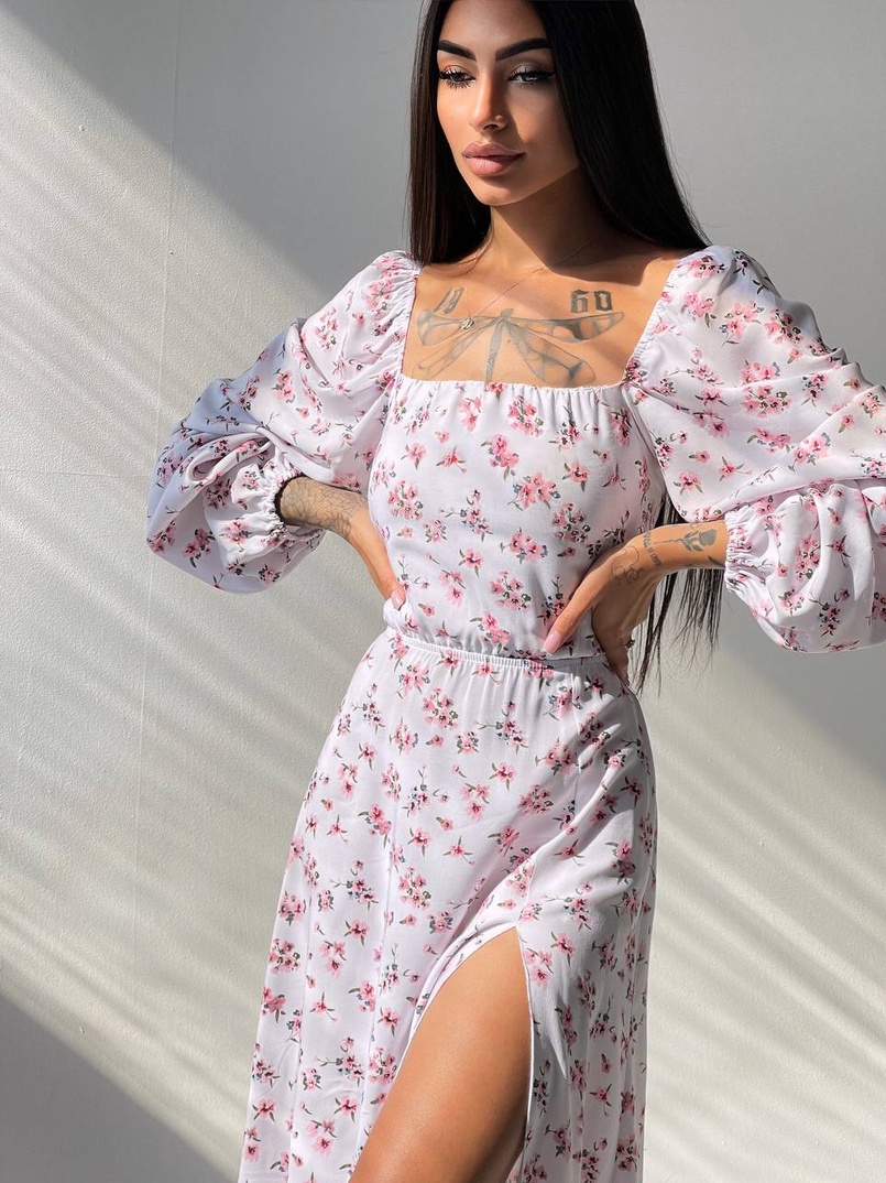 Платье миди со шнуровкой на спинке  | PUSHKA SHOP