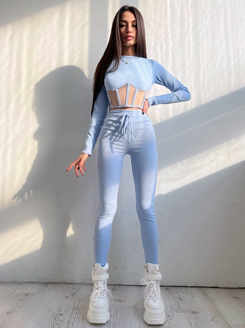 Трикотажний комплект: корсетний топ + легінси | PUSHKA SHOP