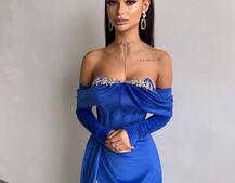 Оксамитова сукня максі декорована стразами Ручна робота Оксамитова сукня максі декорована стразами Ручна робота | PUSHKA SHOP