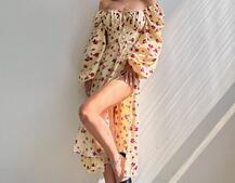 Сукня міді з квітковим принтом  | PUSHKA SHOP