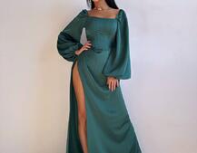 Атласний комплект: корсет + спідниця  максі з драпіруванням | PUSHKA SHOP