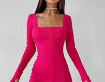 Платье-мини с квадратным вырезом  Платье-мини с квадратным вырезом  | PUSHKA SHOP