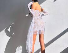 Сукня міні зі шлейфом та рукавичками | PUSHKA SHOP