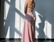 Комплект: корсет, декорований стразами + спідниця максі з драпіруванням  | PUSHKA SHOP