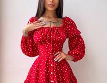 Сукня в горошок на ґудзиках з воланами Сукня в горошок на ґудзиках з воланами | PUSHKA SHOP