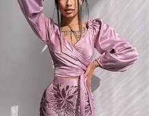 Комплект: топ з об'ємними рукавами + мереживна спідниця | PUSHKA SHOP