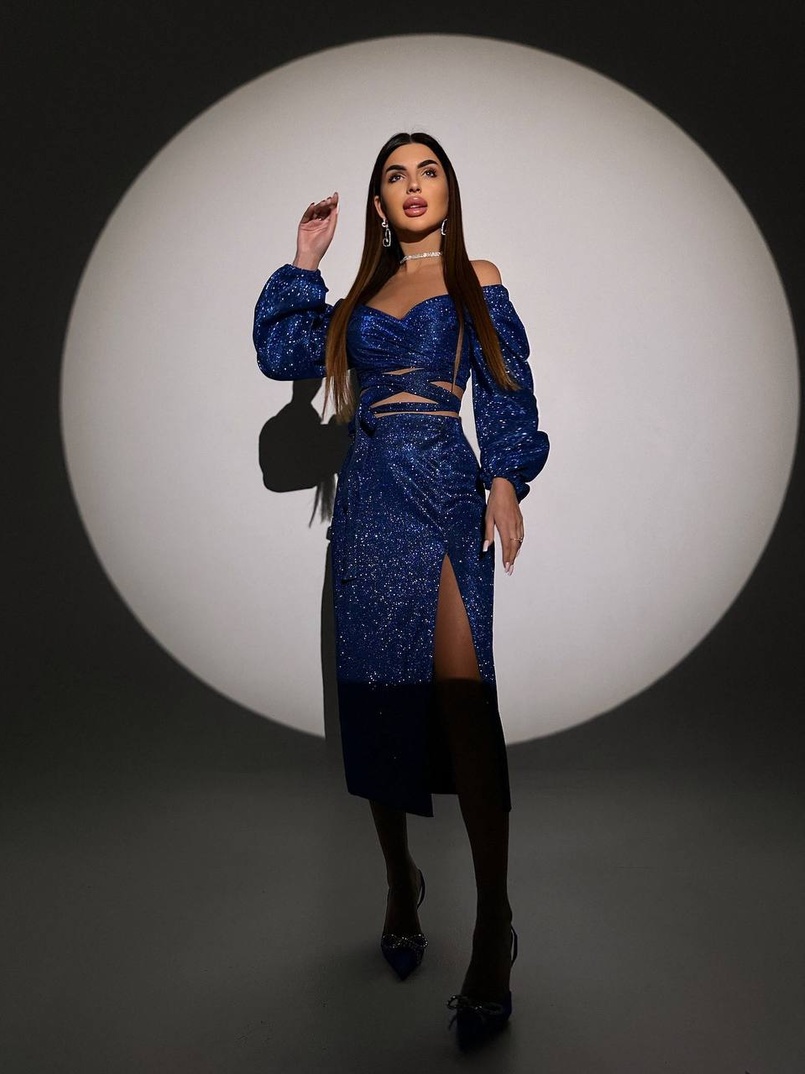 Сяючий комплект: топ  + спідниця  Сяючий комплект: топ  + спідниця  | PUSHKA SHOP