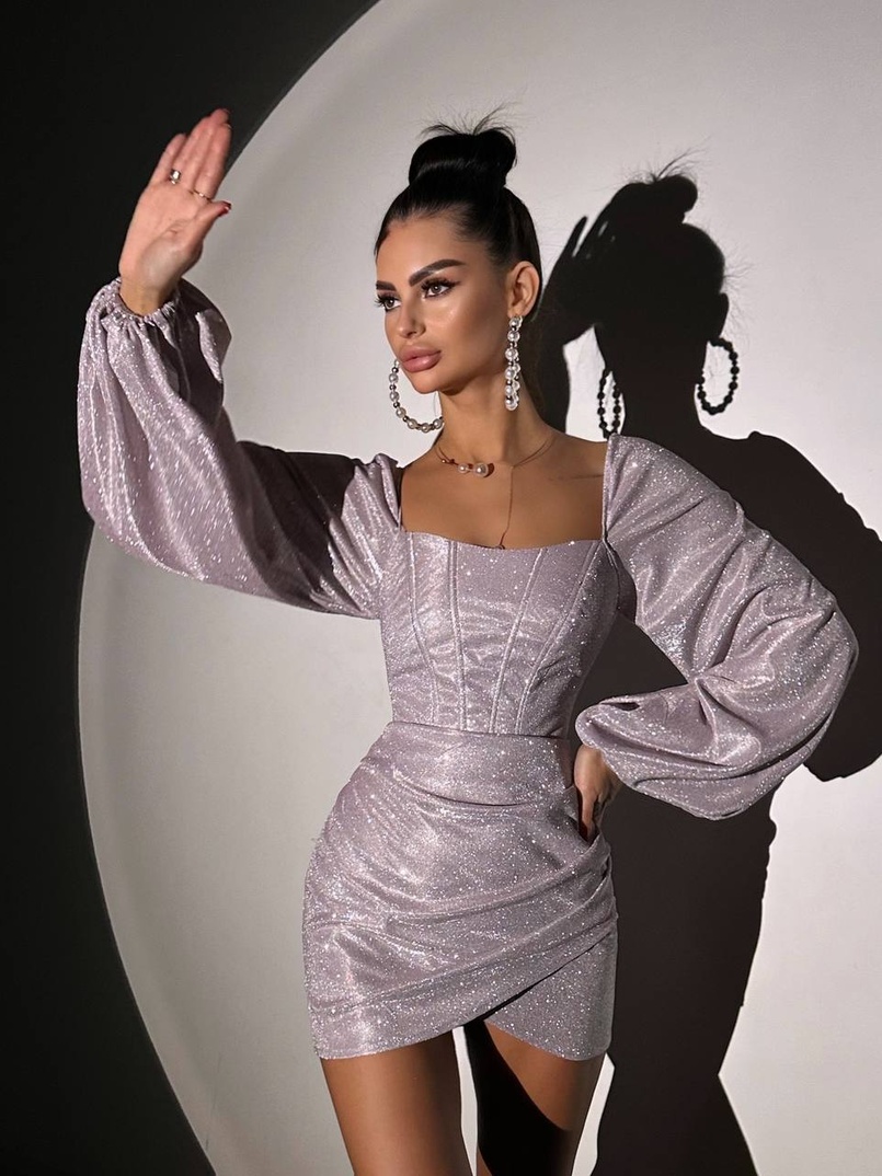 Сяючий комплект: корсет + спідниця міні з драпіруванням  | PUSHKA SHOP