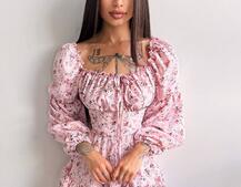 Квіткова сукня на ґудзиках з воланами Квіткова сукня на ґудзиках з воланами | PUSHKA SHOP