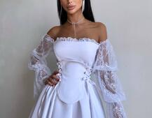 Сукня з корсетом декорована мереживом  | PUSHKA SHOP