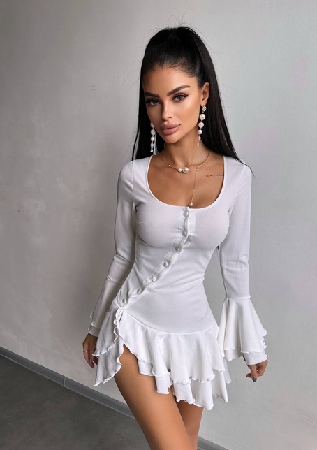 Сукня з з воланами на ґудзиках  | PUSHKA SHOP