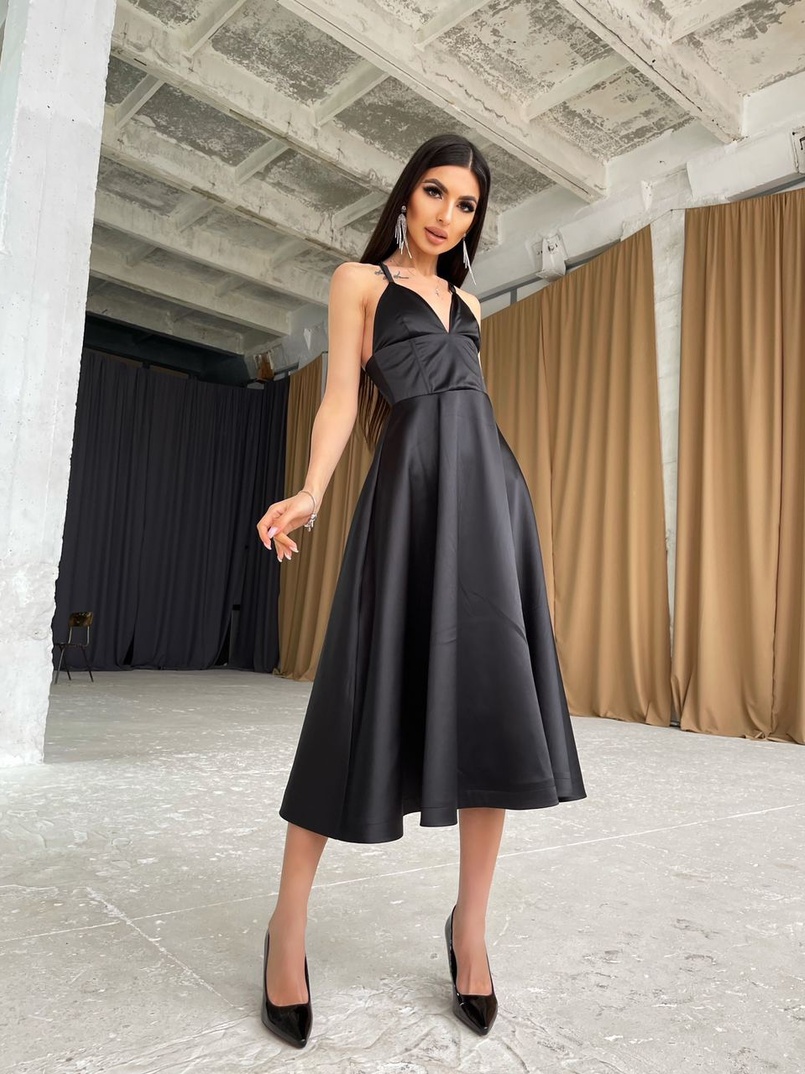 Платье-миди с корсетным верхом  | PUSHKA SHOP