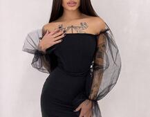 Сукня з корсетними елементами та об'ємними руквами з фатину Сукня з корсетними елементами та об'ємними руквами з фатину | PUSHKA SHOP