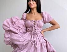 Муслінова сукня з рюшами   | PUSHKA SHOP