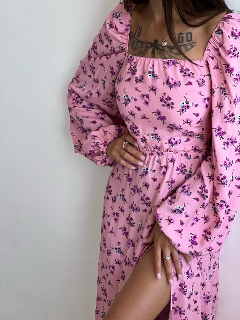 Платье миди со шнуровкой на спинке  Платье миди со шнуровкой на спинке  | PUSHKA SHOP