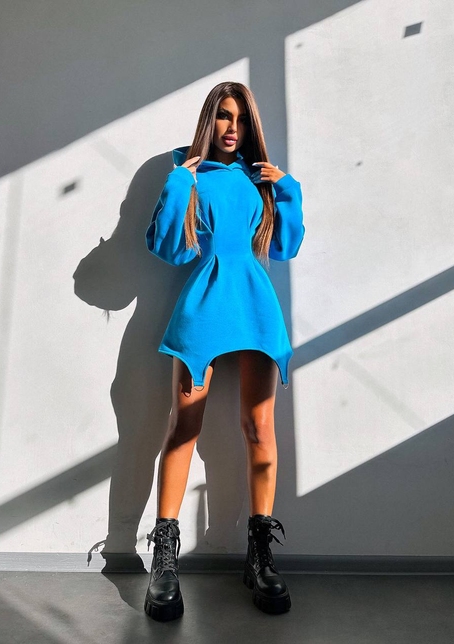 Тепле приталене худі з капюшоном на флісі + корсет на шнурівці Можна носити з корсетом та без | PUSHKA SHOP