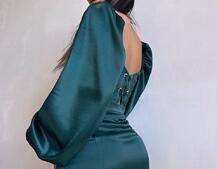 Атласний  комплект: корсет + спідниця декорована бахромою зі страз | PUSHKA SHOP