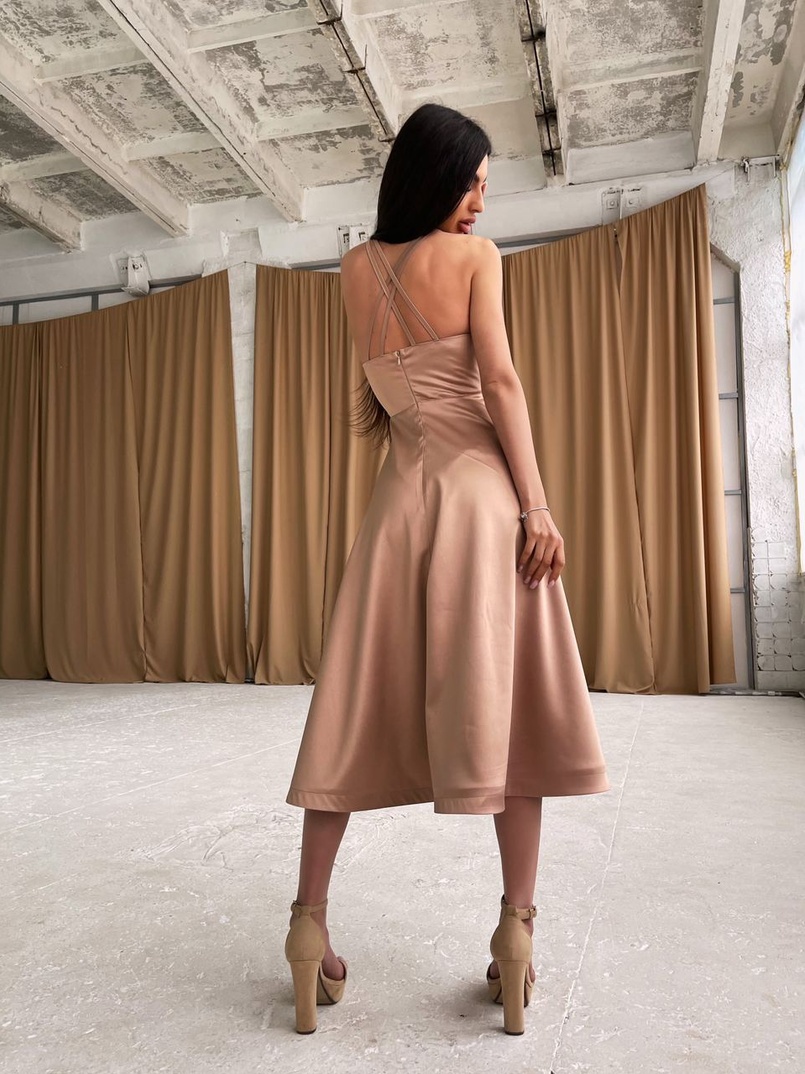 Платье-миди с корсетным верхом  | PUSHKA SHOP