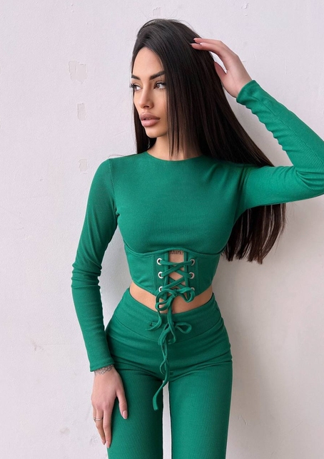 Трикотажний комплект: корсетний топ + легінси | PUSHKA SHOP