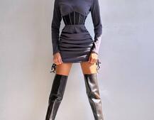 Сукня-міні  з елементами корсету  Довжину спідниці можна регулювати  | PUSHKA SHOP