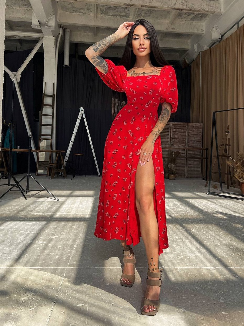 Платье миди со шнуровкой на спинке  Платье миди со шнуровкой на спинке  | PUSHKA SHOP