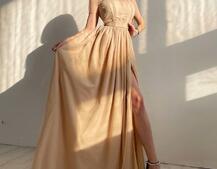 Платье-макси из сетки с блестками Платье-макси из сетки с блестками | PUSHKA SHOP