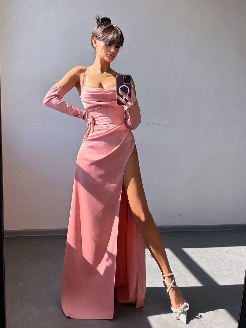 Комплект: корсет з рукавичками + спідниця максі з драпіруванням Комплект: корсет з рукавичками + спідниця максі з драпіруванням | PUSHKA SHOP