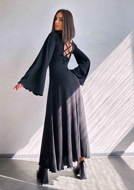 Трикотажна сукня зі шнурівкою на спинці    | PUSHKA SHOP