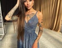 Блестящее платье-макси с разрезом Блестящее платье-макси с разрезом | PUSHKA SHOP