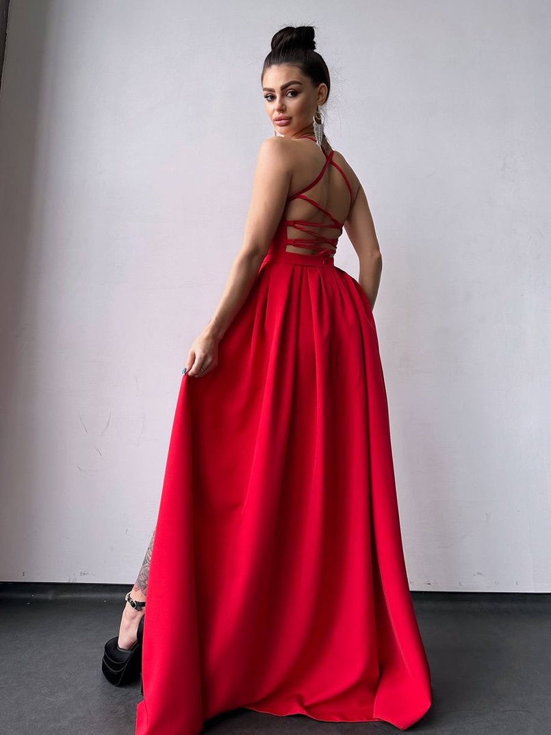 Сукня максі  зі шнурівкою на спинці | PUSHKA SHOP