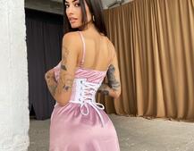 Платье-комбинация + корсет из кружева с жемчугом Платье-комбинация + корсет из кружева с жемчугом | PUSHKA SHOP