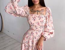 Сукня зі шнурівкою по спинці та розрізом на спідниці Сукня зі шнурівкою по спинці та розрізом на спідниці | PUSHKA SHOP