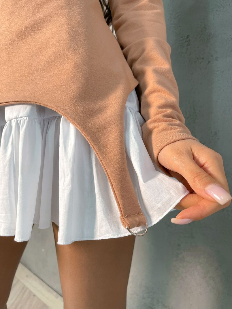 Трикотажное платье со съемным воротничком и подъюбником Трикотажное платье со съемным воротничком и подъюбником | PUSHKA SHOP