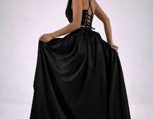 Атласний комплект: корсет + спідниця максі  | PUSHKA SHOP