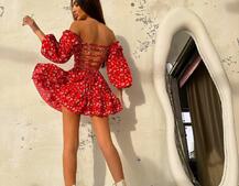 Сукня з воланами та шнурівкою по спинці Сукня з воланами та шнурівкою по спинці | PUSHKA SHOP