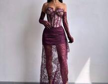 Корсетна сукня максі з рукавичками Корсетна сукня максі з рукавичками | PUSHKA SHOP