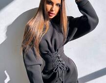 Тепле затишне худі over-size на флісі + корсет на шнурівці Можна носити з корсетом та без | PUSHKA SHOP