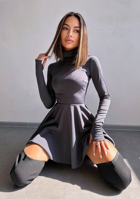 Сукня міні зі спідницею-сонцем  | PUSHKA SHOP