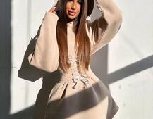 Тепле приталене худі з капюшоном на флісі + корсет на шнурівці Можна носити з корсетом та без | PUSHKA SHOP