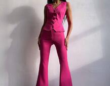 Костюм: піджак на підкладці, штани кльош+ жилет  | PUSHKA SHOP