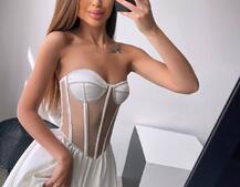 Сукня з чашечками та елементами корсету декорована стразами  | PUSHKA SHOP