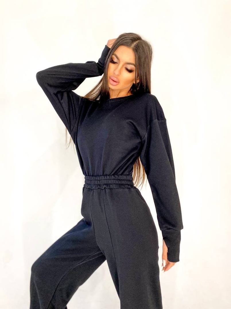 Костюм: боди + расклешенные штаны из качественной турецкой трехнитки | PUSHKA SHOP