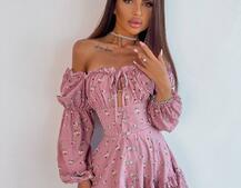 Сукня з квітковим принтом з воланами на ґудзиках Сукня з квітковим принтом з воланами на ґудзиках | PUSHKA SHOP