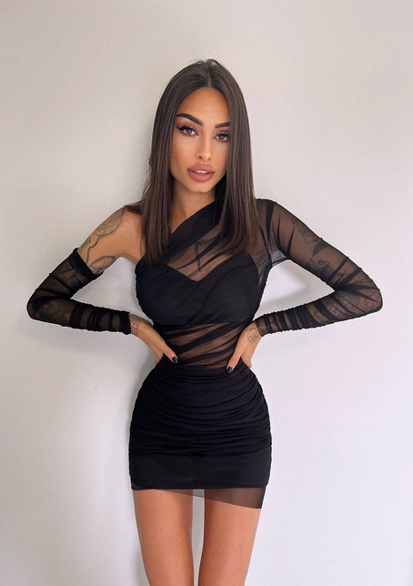 Міні сукня з драпіруванням   | PUSHKA SHOP