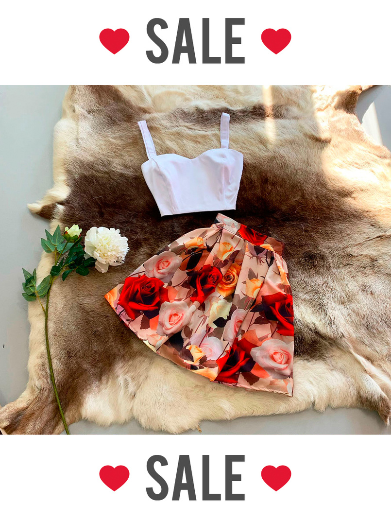 Цветочная юбка в складку Цветочная юбка в складку | PUSHKA SHOP