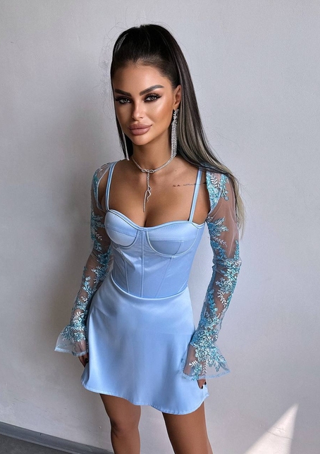 Атласна корсетна сукня-бюстьє + мереживне болеро | PUSHKA SHOP